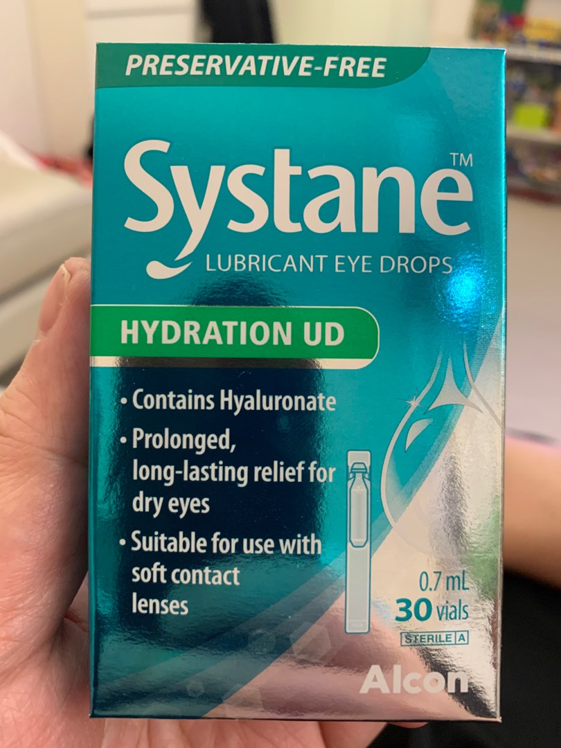 Alcon systane lubricant eye drops hydration ud 30 vials made in France