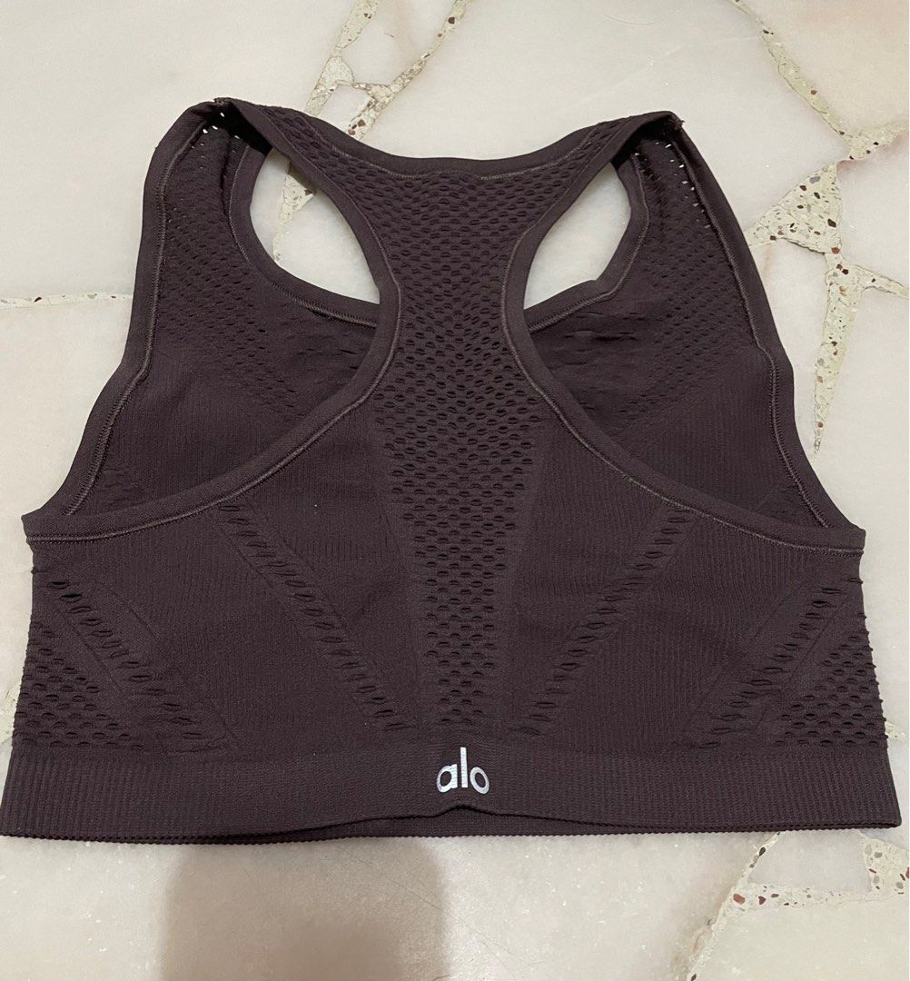 Alo purple crop top (Category: Activewear) located in Singapore. Submitted by dusk_sky (Listing ID 1197927980, Image 3). Description: Only worn once In very good condition See photos for measurements .