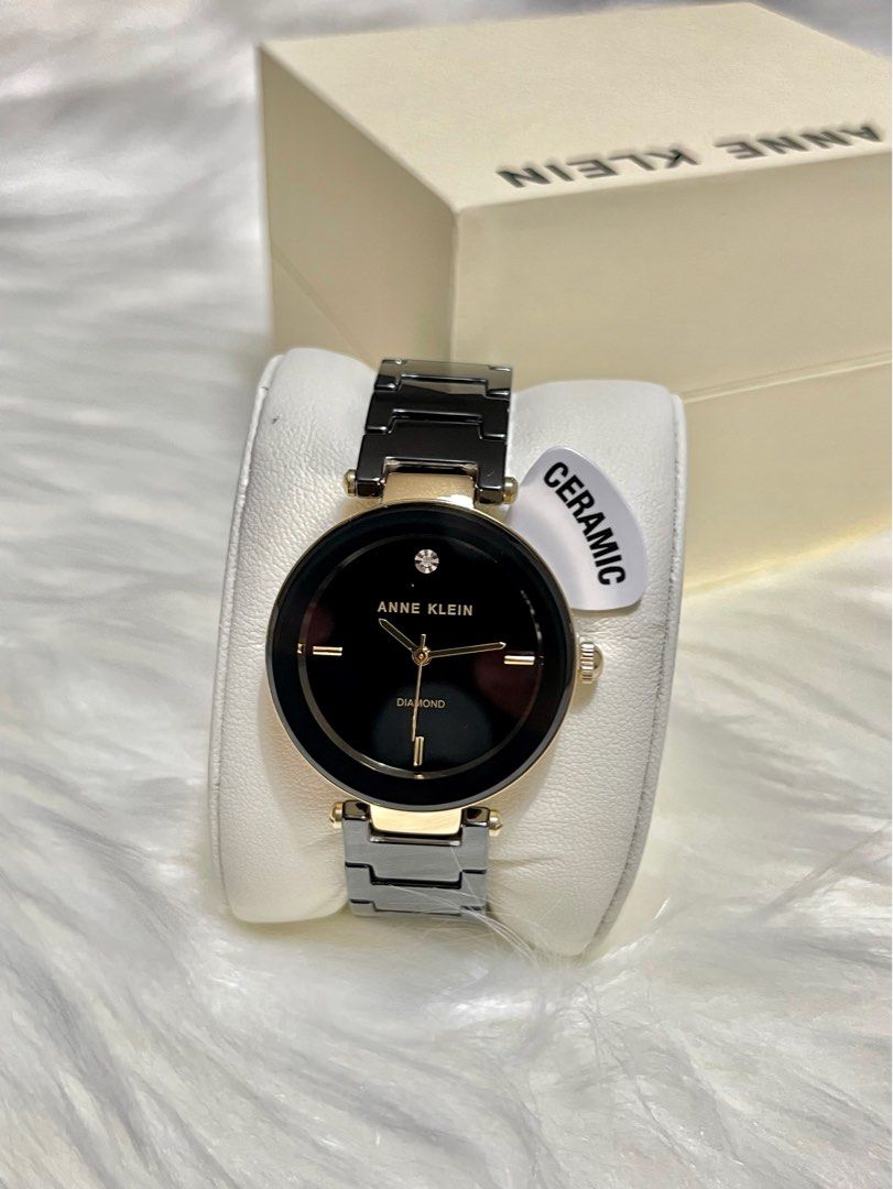 Restock!!!! Anne Klein Women's Genuine Diamond Dial Ceramic Bracelet Watch,  Women's Fashion, Watches & Accessories, Watches on Carousell