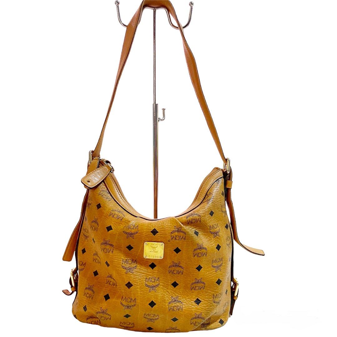 Authentic MCM Cognac Hobo Bag, Luxury, Bags & Wallets on Carousell