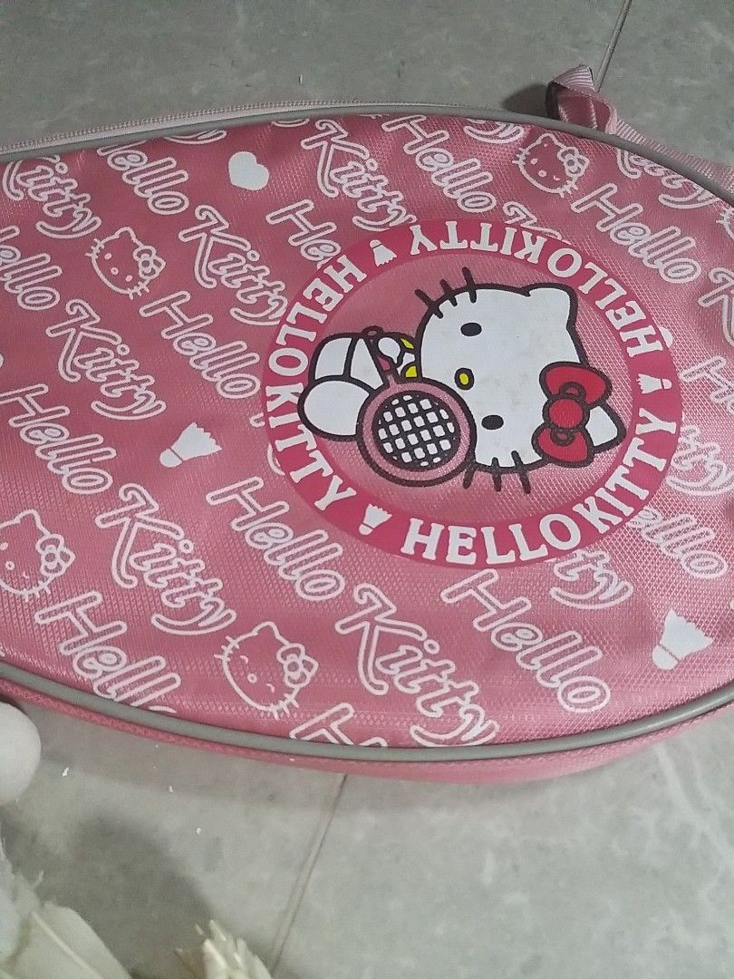Pink Badminton racquet bag girl hello kitty kid child, Sports Equipment