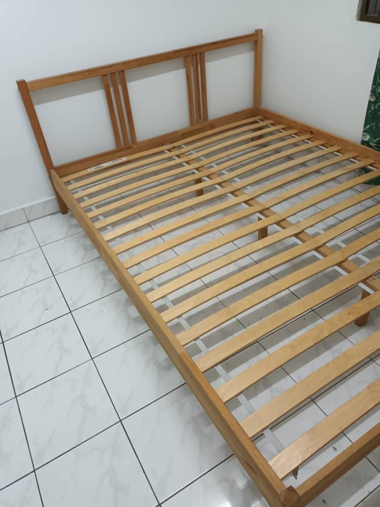 Bedframe Ikeaa Fjellse Queen Size, Furniture & Home Living, Furniture