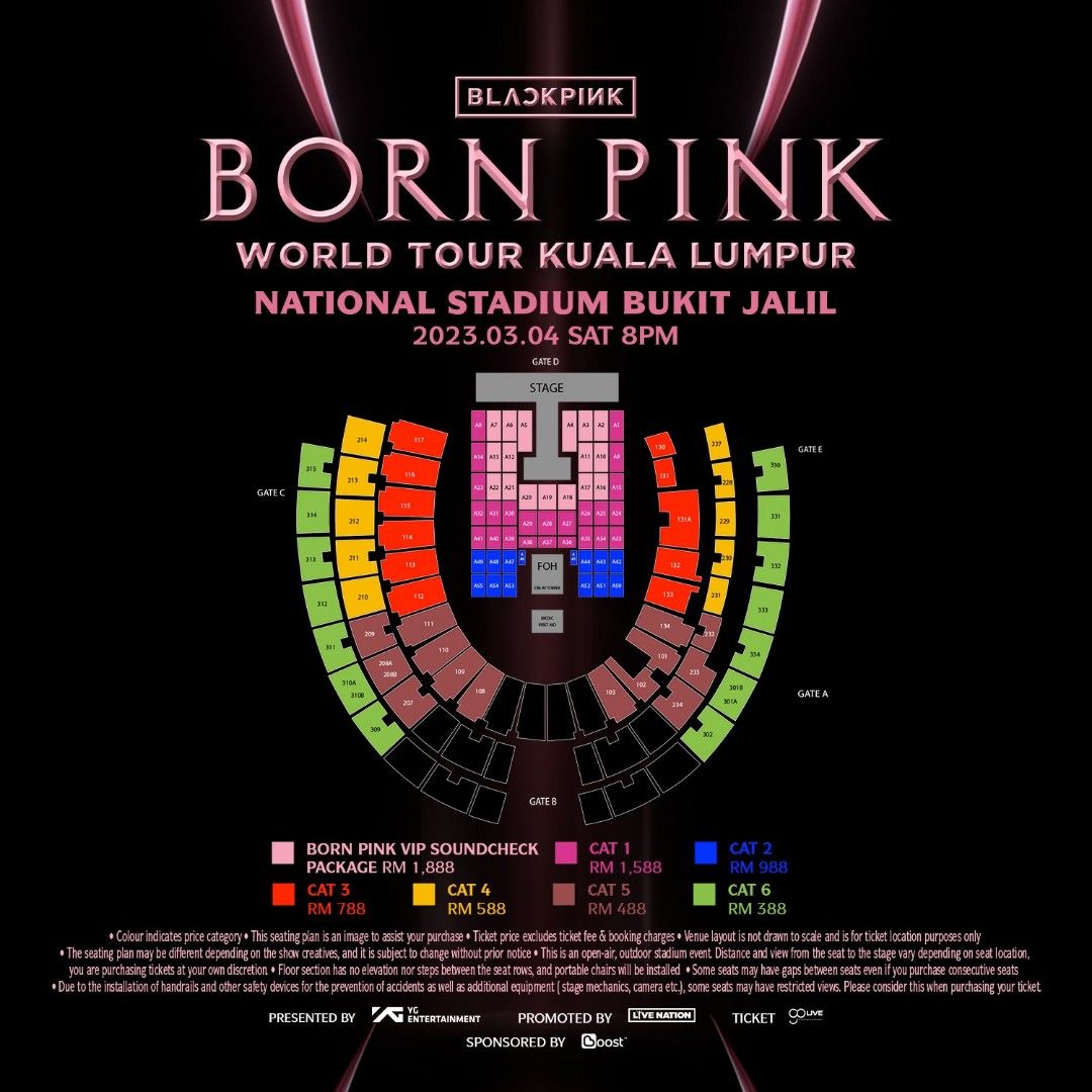 Blackpink Malaysia Concert 2023 CAT 6 X 2, Tickets & Vouchers, Event