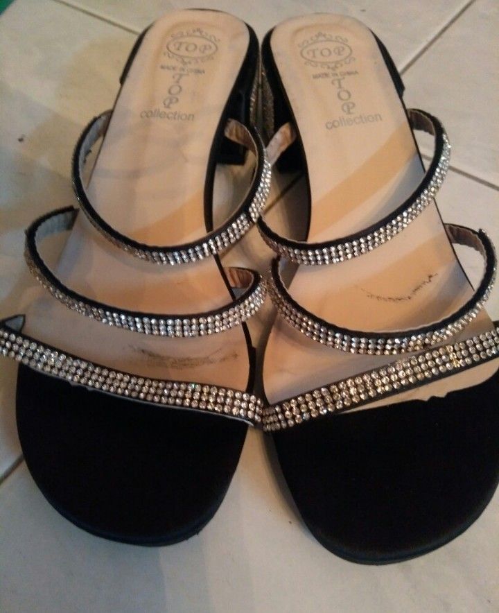 Rhinestone sandals size 1 best sale