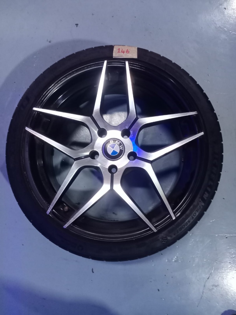 BMW tyre and Rim Set, Car Accessories, Tyres & Rims on Carousell