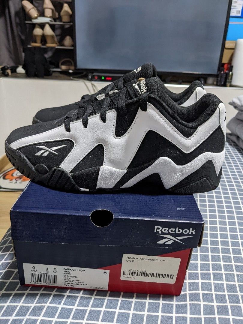 Reebok kamikaze 2 outlet low black and white