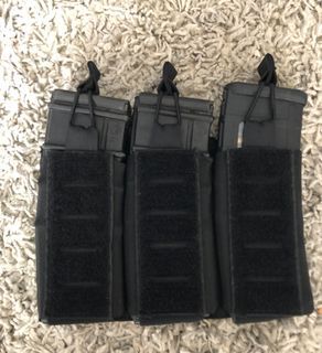 Bnew Imported 3 Magazine Molle Tactical AR AK M4 M16 Mags Pouch with Secure Band and Velcro Stiched Front for your favorite Military Police Patches