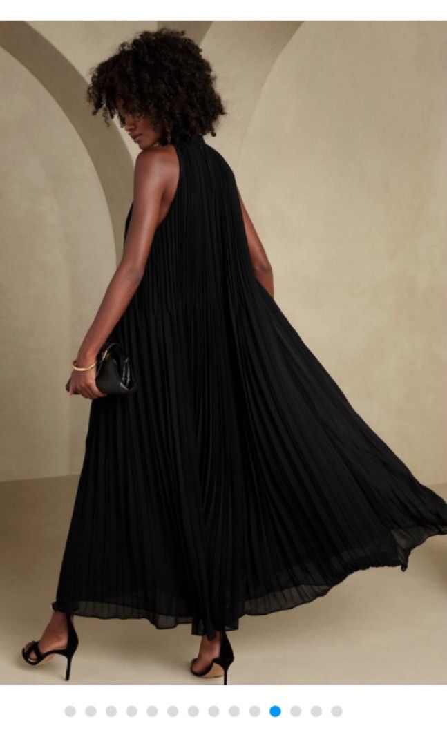 Asos design vanessa backless halter pleated maxi dress shop