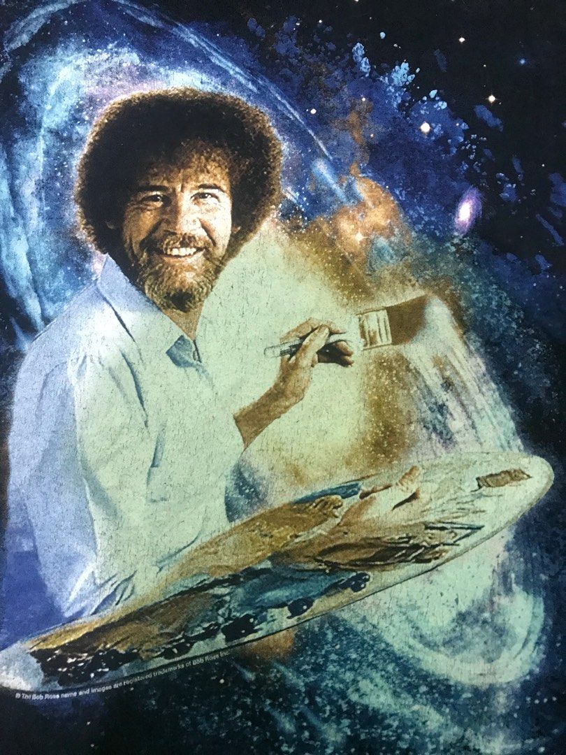 BOB ROSS GALAXY T SHIRT VINTAGE Men s Fashion Tops Sets