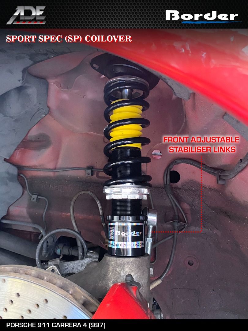 BORDER SPORT SPEC (SP) COILOVER ON PORSCHE 911 CARRERA 4 (997), Car ...