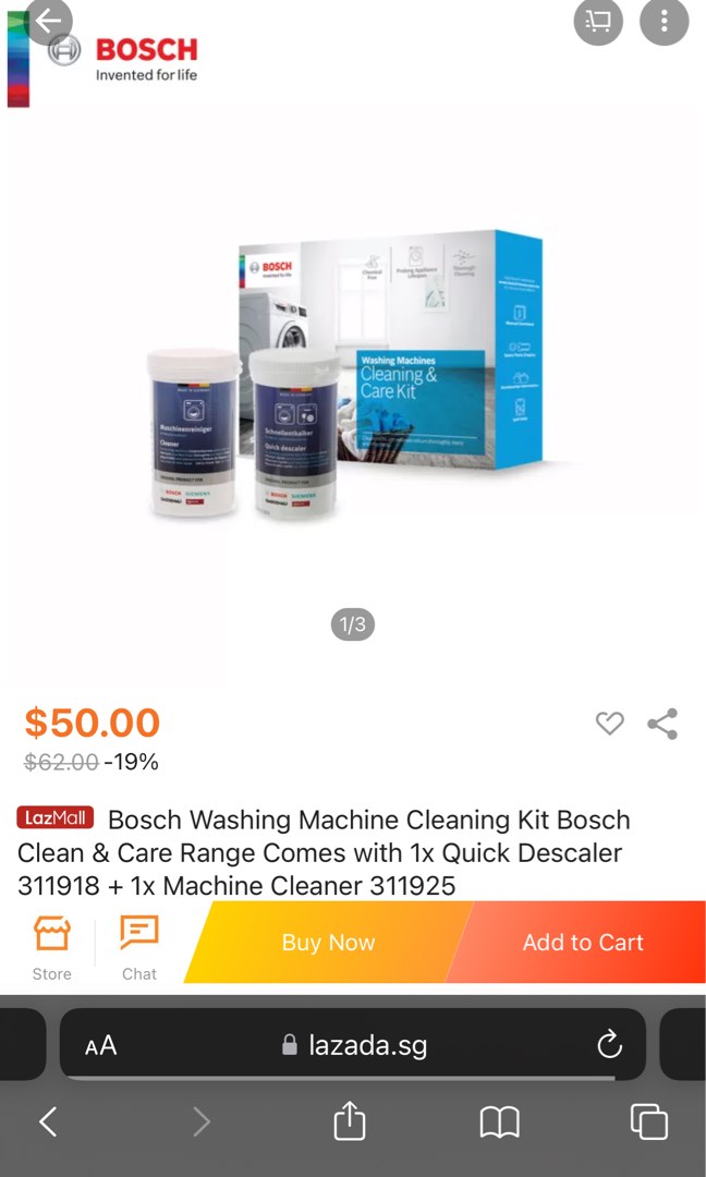 Bosch washing machine cleaner descaler cleaning kit, Furniture & Home