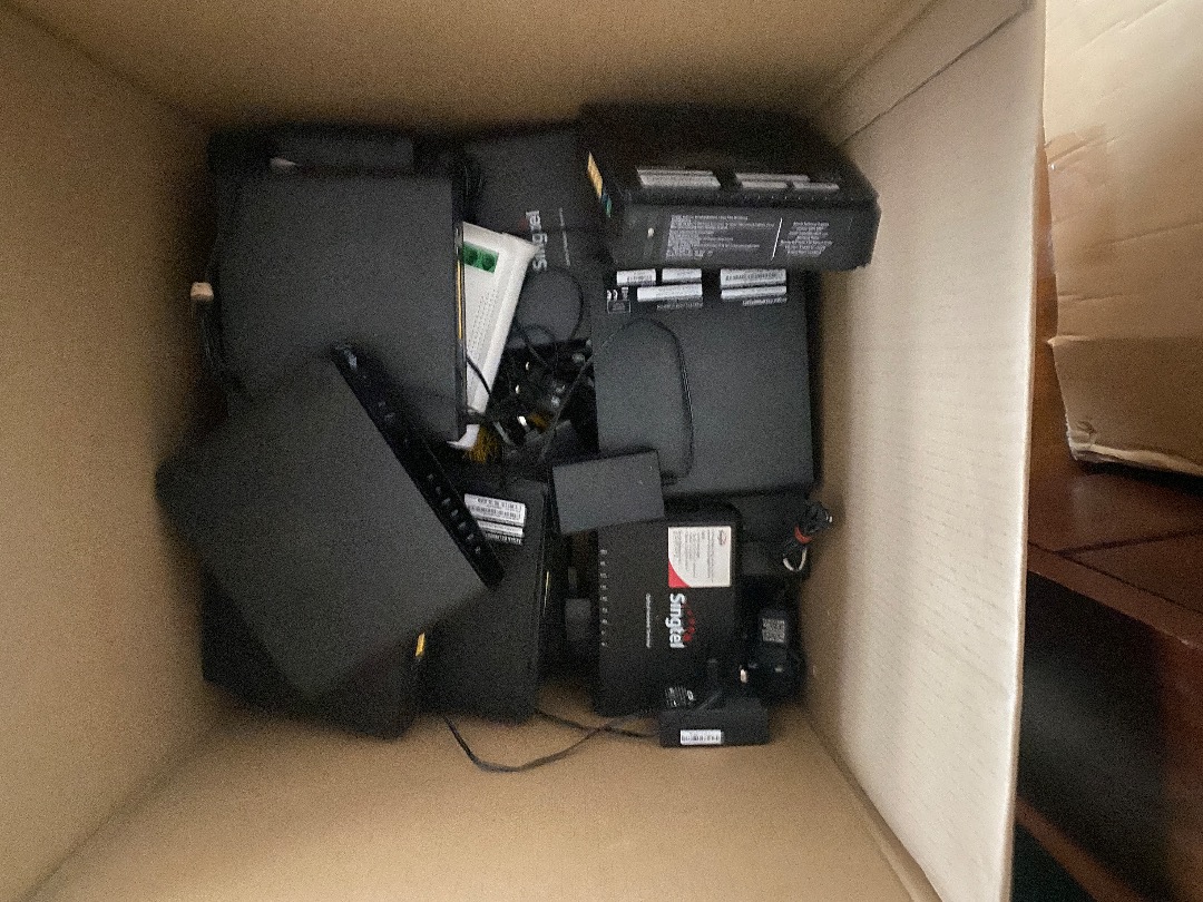 Box of Routers many with optical internet, Computers & Tech, Parts ...