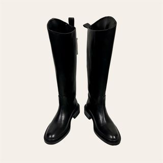 Brand New Zara Black Tall Leather Boots