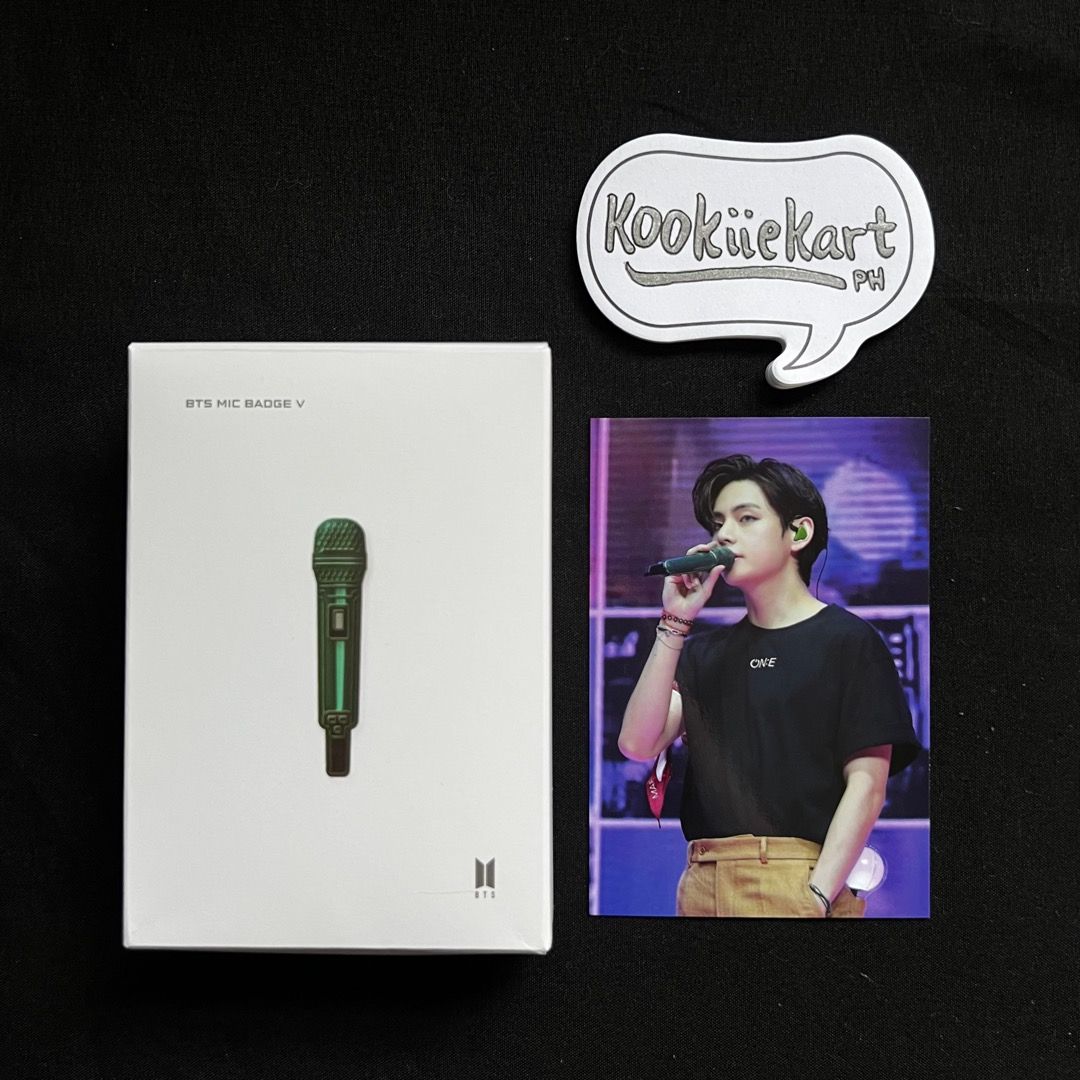 BTS V Taehyung HYBE Mic Badge Set Photocard, Hobbies & Toys, Memorabilia & Collectibles, KWave