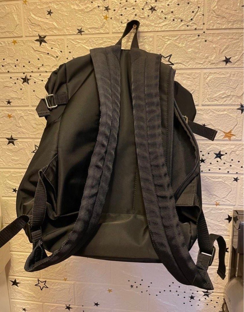 Burberry black store label backpack