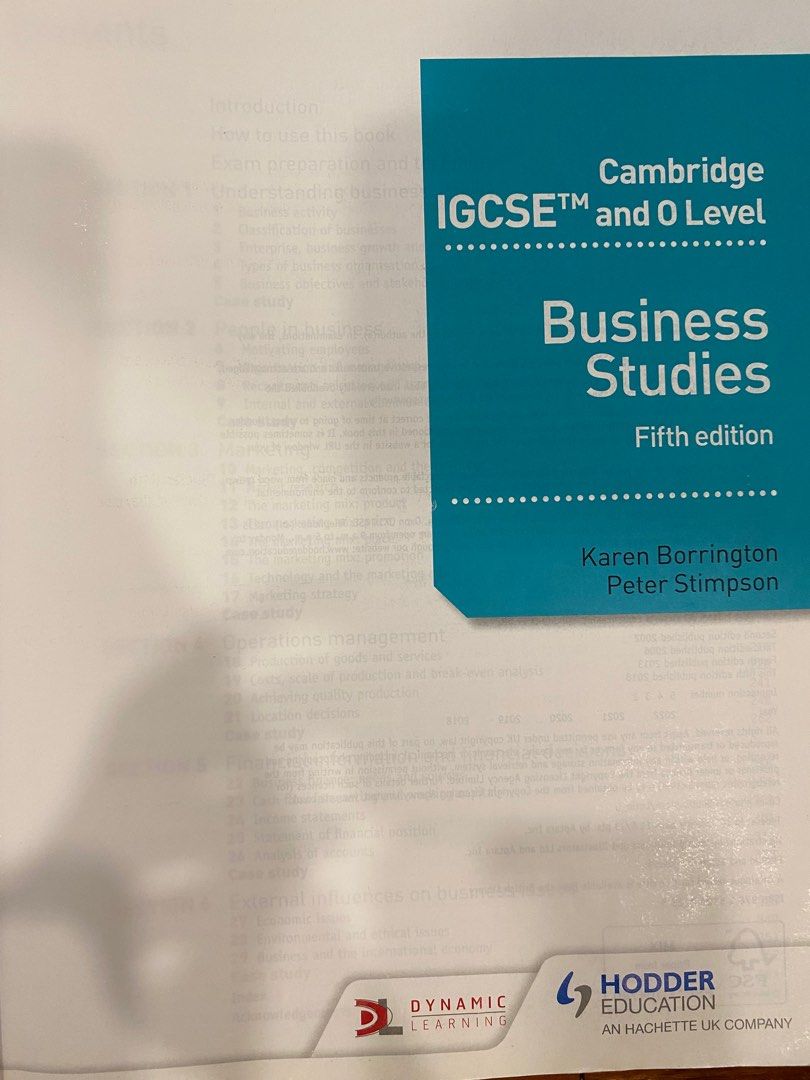 Cambridge IGCSE and O Level Business Studies Fifth Edition, Hobbies ...