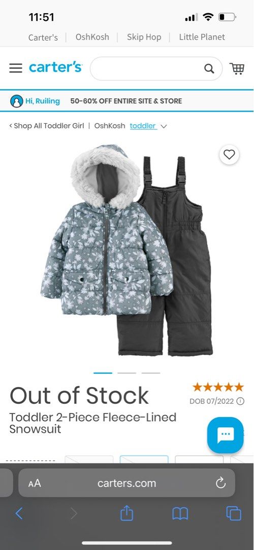 Carters snow bib for toddler Babies Kids Babies Kids Fashion