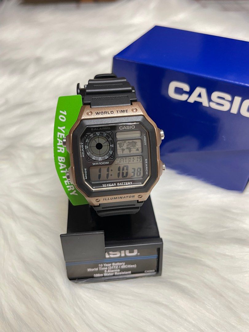 Casio world time illuminator gold on sale