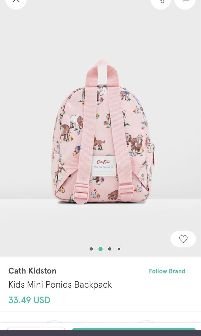 Cath Kidston kids mini ponies backpack bag pink girl