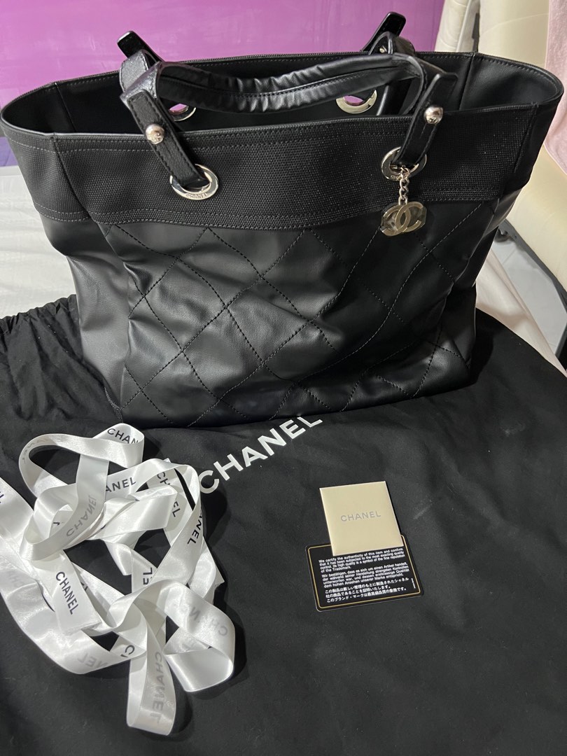 CHANEL Coated Canvas Paris Biarritz Tote (Large), Luxury, Bags & Wallets on  Carousell