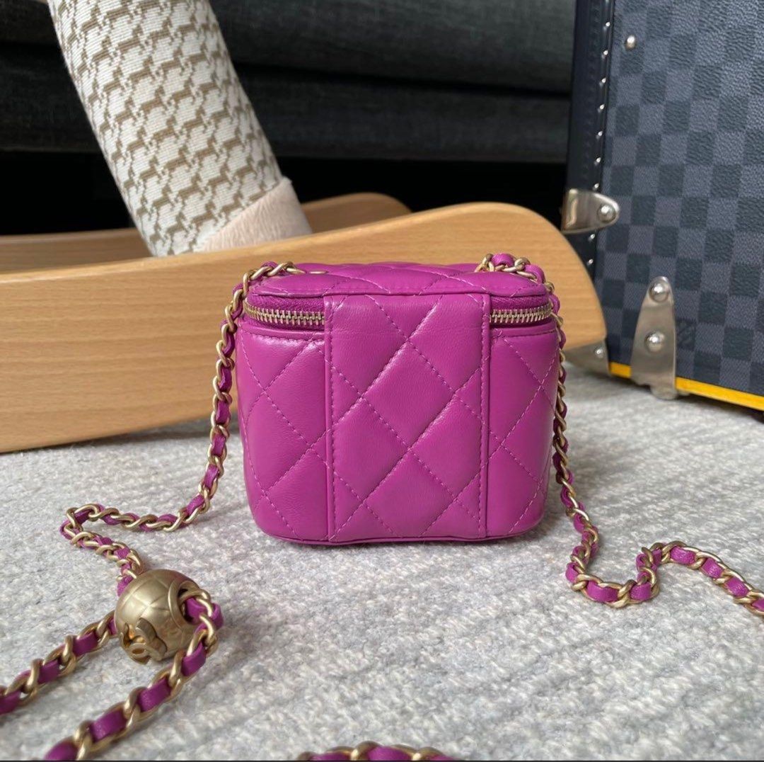Chanel Pearl Crush Mini Vanity in Pink, Luxury, Bags & Wallets on Carousell
