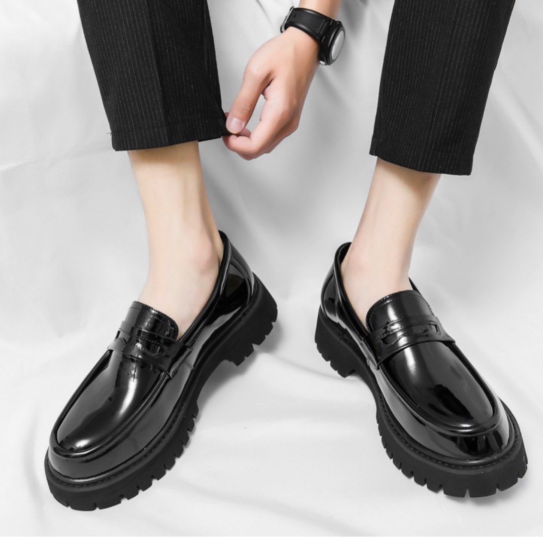mens chunky penny loafers