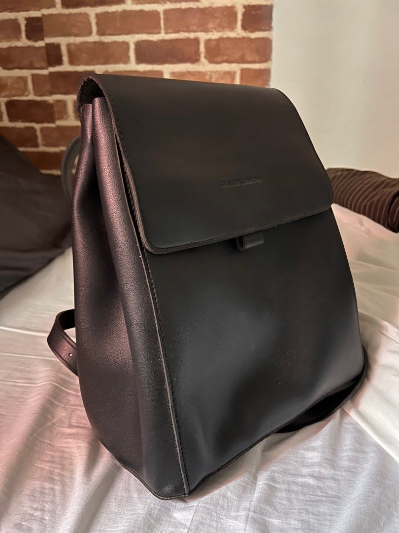 Claudia Canova Black Flap Over Backpack Women s Fashion Bags