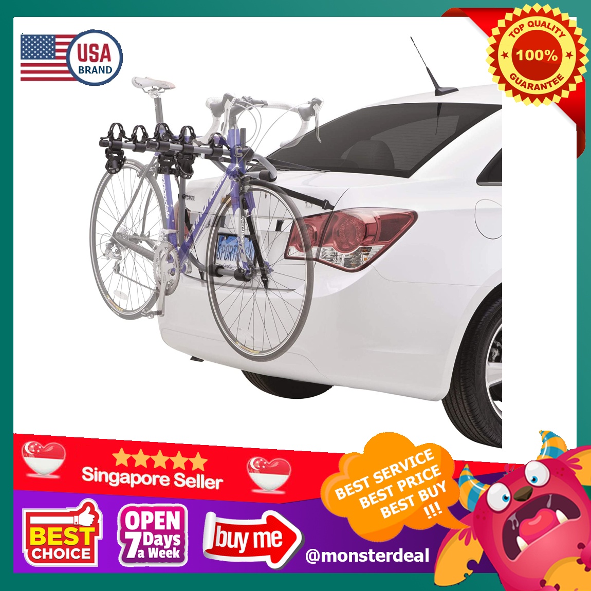 Sportrack pursuit 3 bike shop trunk mount rack