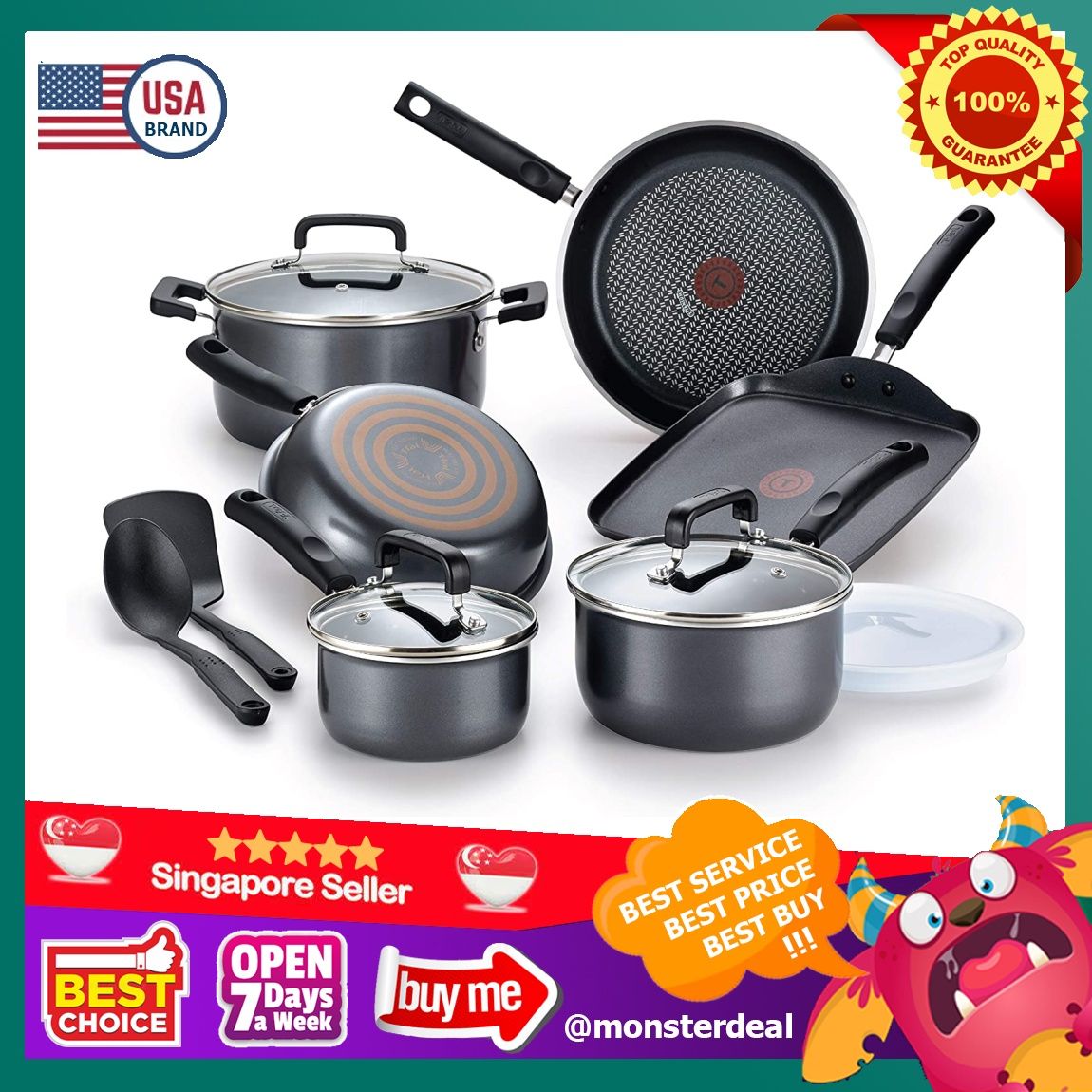 T-Fal Signature Titanium 8.5 & 10.5 inch Fry Pan Set - Reading