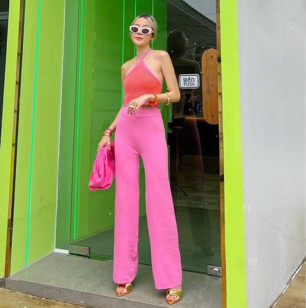 Coordinates Amuse BKK Set Zara Inspired Top Plus Pants Pink, Women's