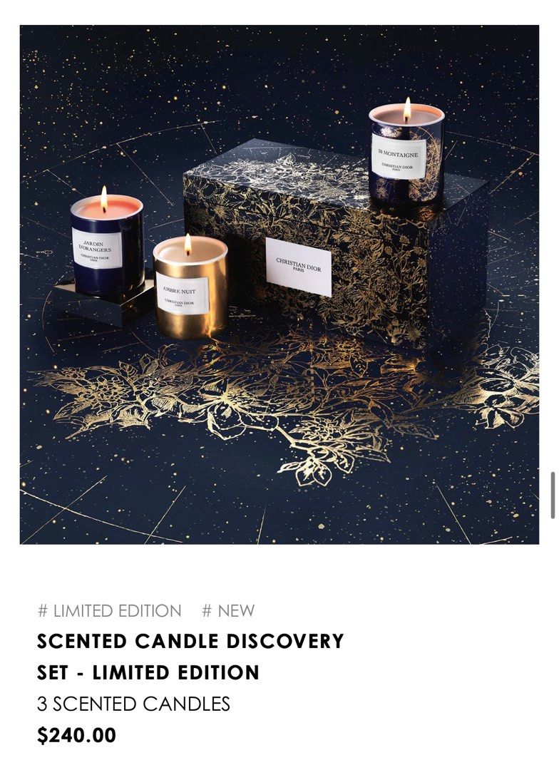 Dior Perfume scented Candle Discovery Set Limited Edition, Furniture