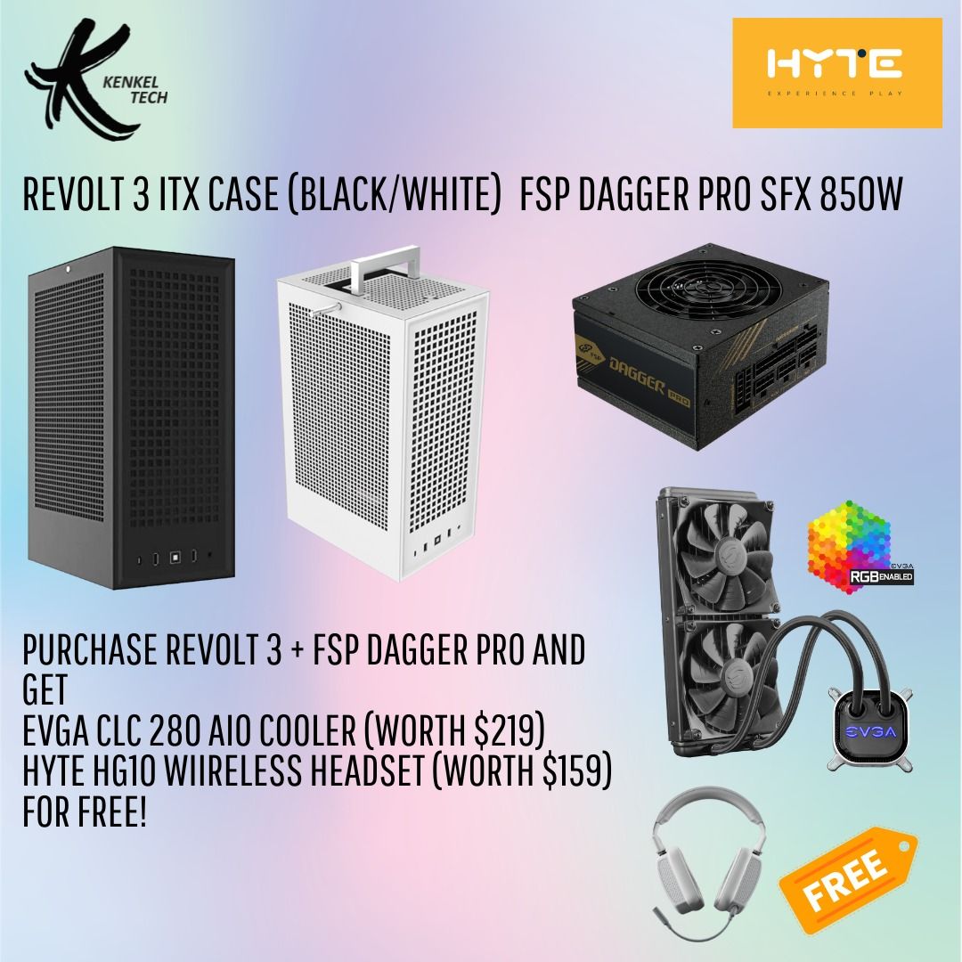 [FREE AIO] HYTE Revolt 3 ITX Case and Dagger Pro 850W 80+ Gold SFX Full ...
