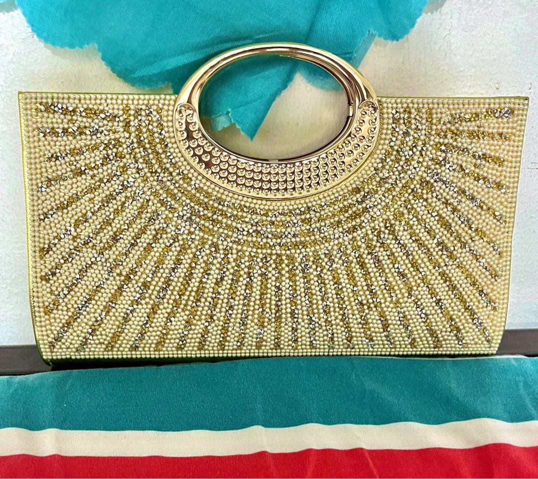 Gold Clutch Bag, Women's Fashion, Bags & Wallets, Clutches on Carousell