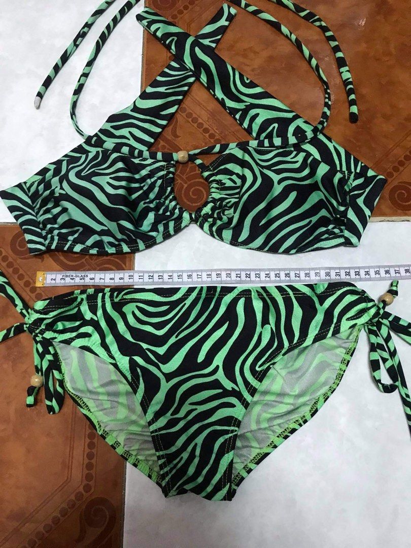 Green Zebra Print Bikini Women s Fashion Swimwear Bikinis Swimsuits on Carousell