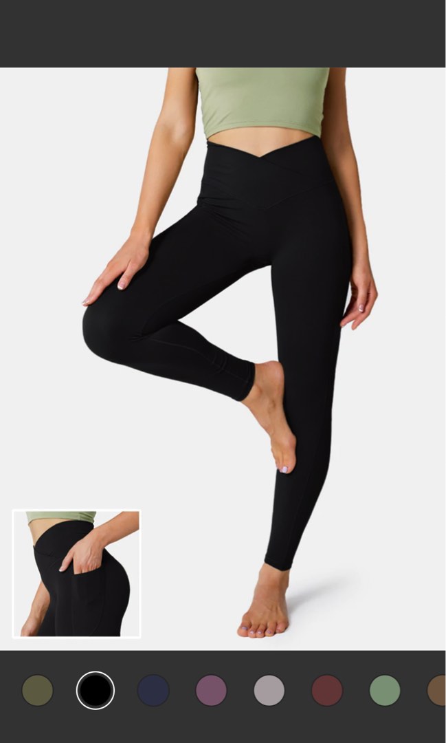 HALARA cloudful crossover black leggings/yoga pants, Women's Fashion,  Activewear on Carousell