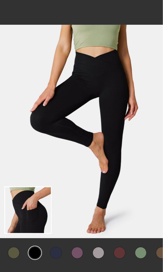 HALARA cloudful crossover black leggings/yoga pants, Women's