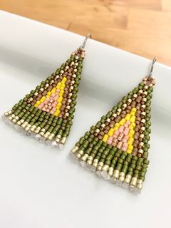 Handmade glass beads boho earrings
