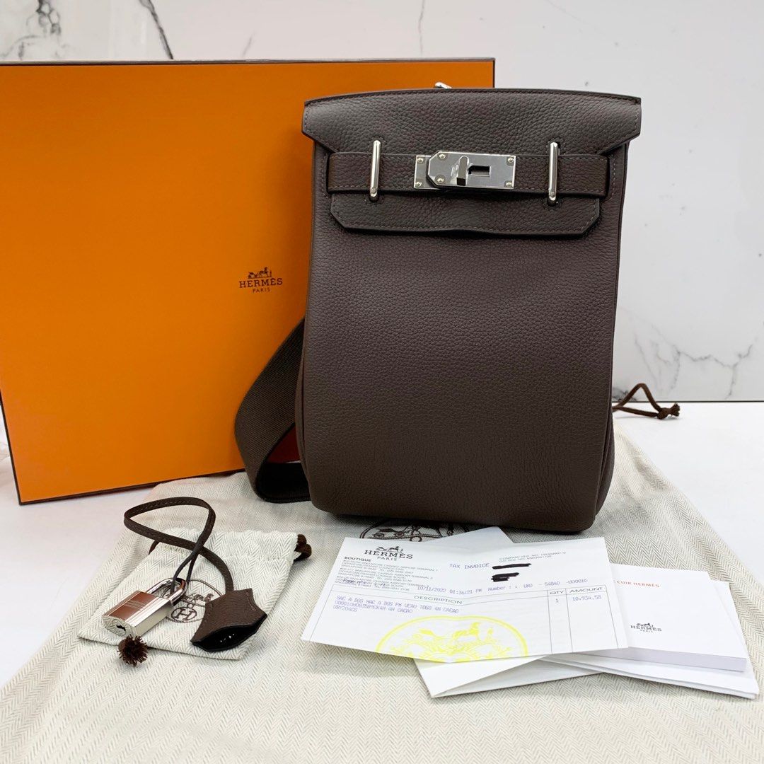 Shop HERMES Hac a Dos Unisex Plain Leather Crossbody Bag Messenger &  Shoulder Bags by domon-shop