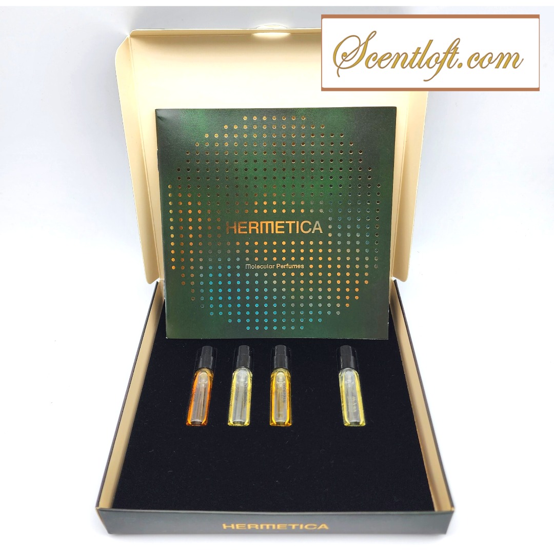 HERMETICA 4piece Vertical Ambers (alcoholfree EDP) discovery set BNIB, Beauty & Personal Care
