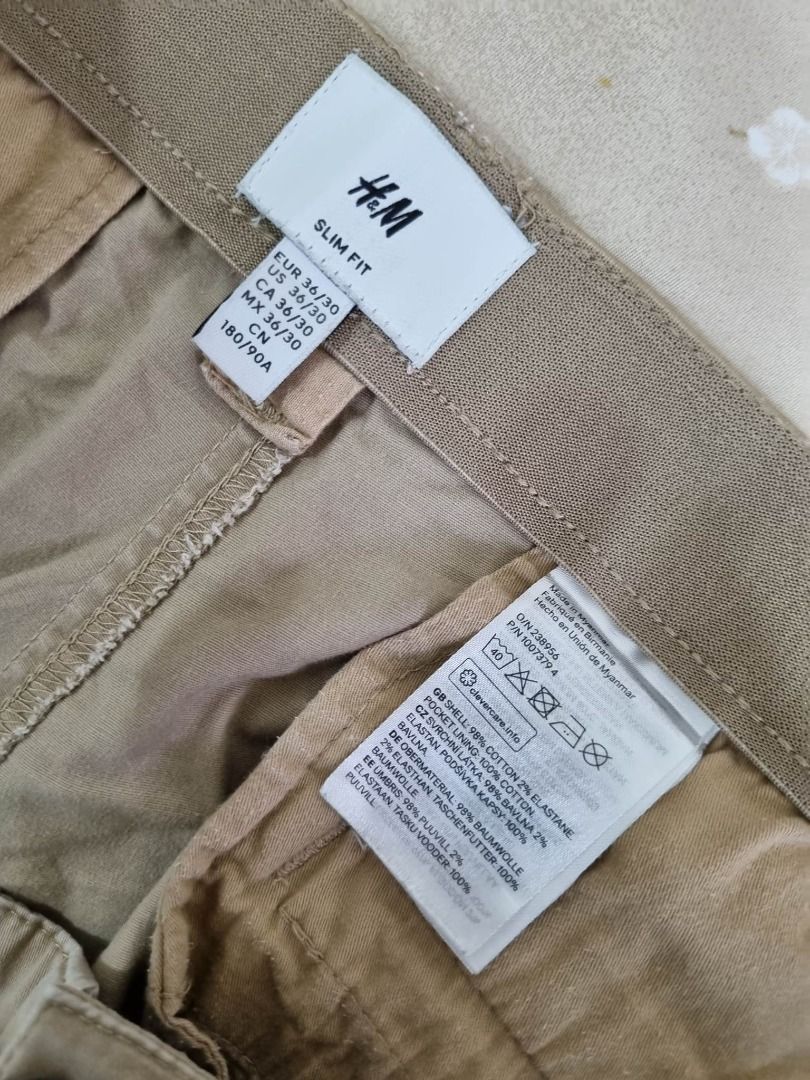 H&m pants size hot sale mens