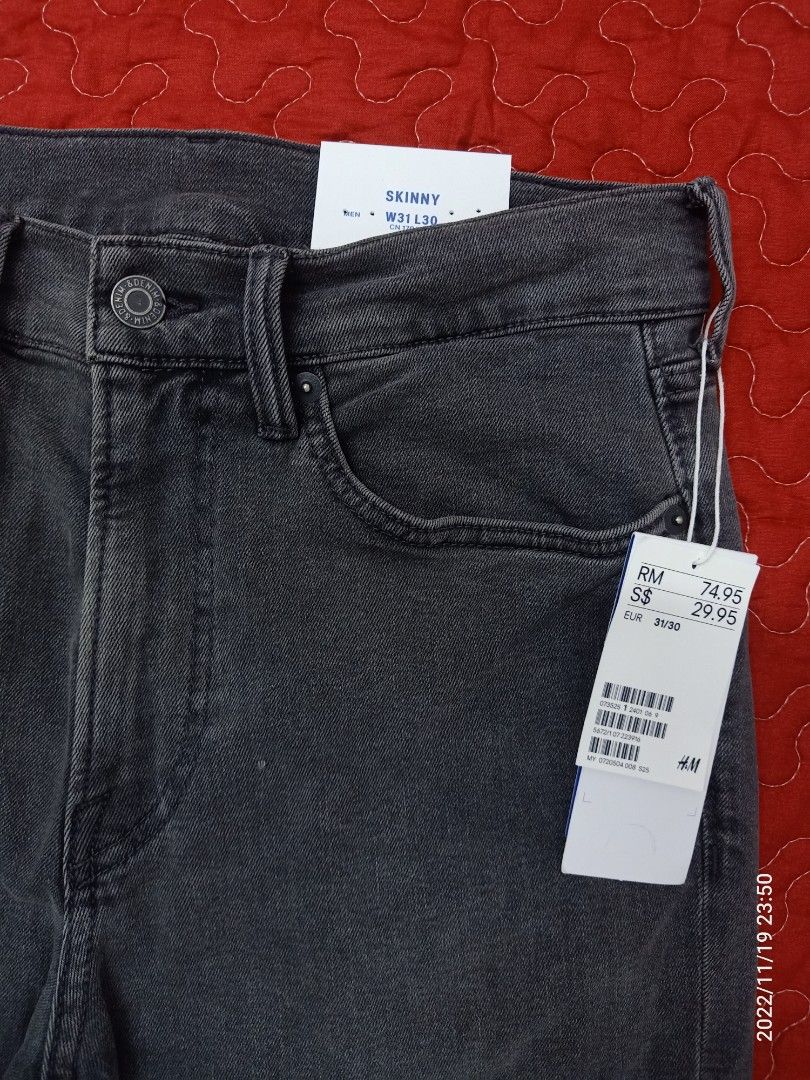 H M skinny jeans size 31 Men s Fashion Bottoms Jeans on Carousell