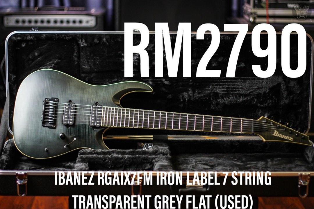 IBANEZ RGAIX7FM IRON LABEL 7 STRING TRANSPARENT GREY FLAT ...