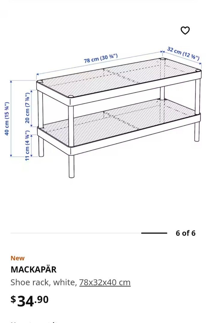Ikea Mackapar shoe rack, Furniture & Home Living, Furniture, Other Home ...