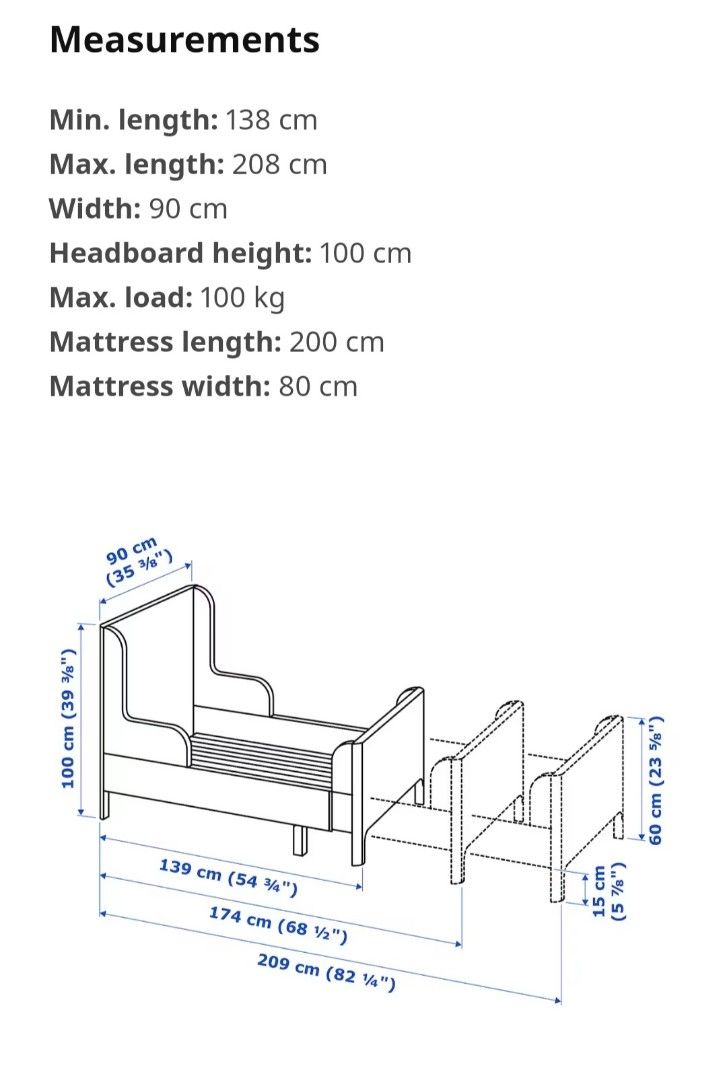 Ikea's Kids extendable bed, Babies & Kids, Baby Nursery & Kids