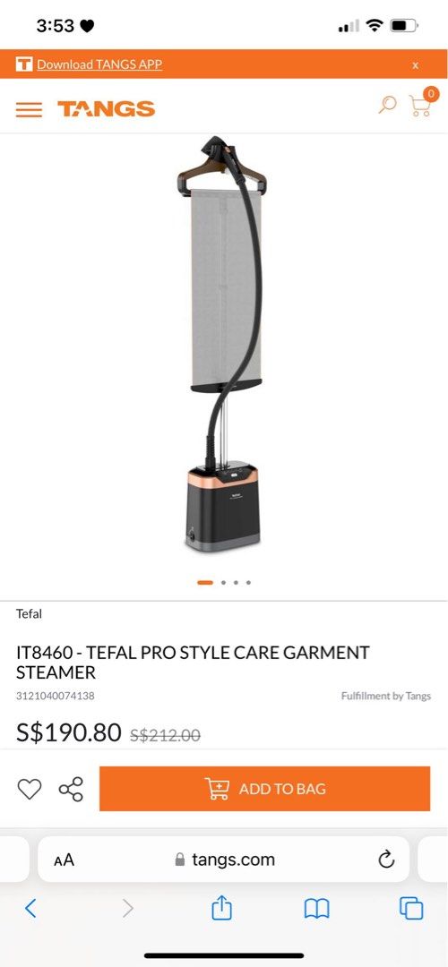 tefal it8460 pro style care upright garment steamer review