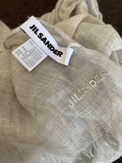 [二手🙌🏻喜歡可議] Jil Sander 薄圍巾/ 淺灰/100%喀什米爾羊毛