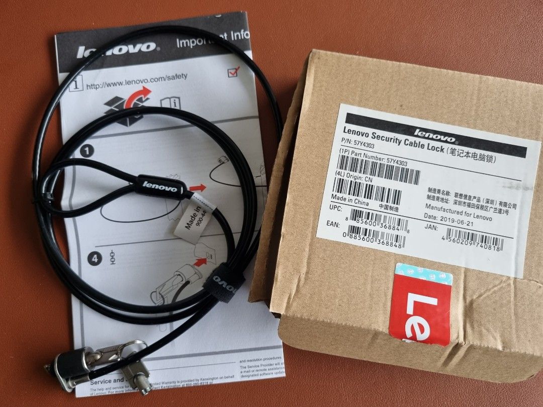 Lenovo laptop Security Cable Lock, Computers & Tech, Parts & Accessories, Other Accessories on