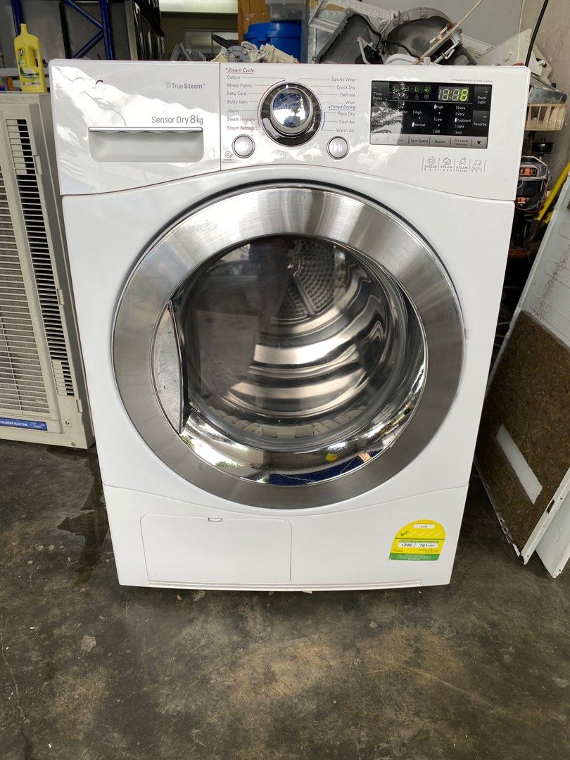 LG 8KG True Steam Sensor Dry Condenser Dryer, TV & Home Appliances