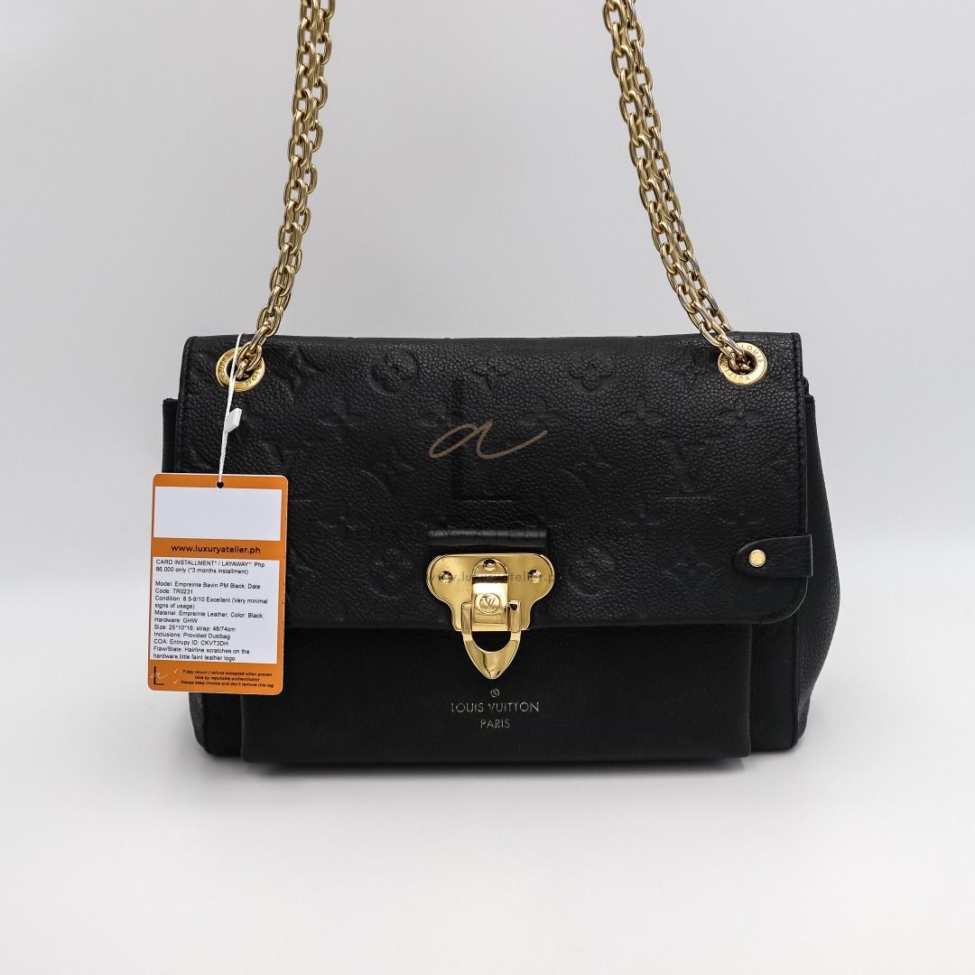 LOUIS VUITTON BLACK MONOGRAM EMPREINTE LEATHER ON THE GO PM, Luxury, Bags &  Wallets on Carousell