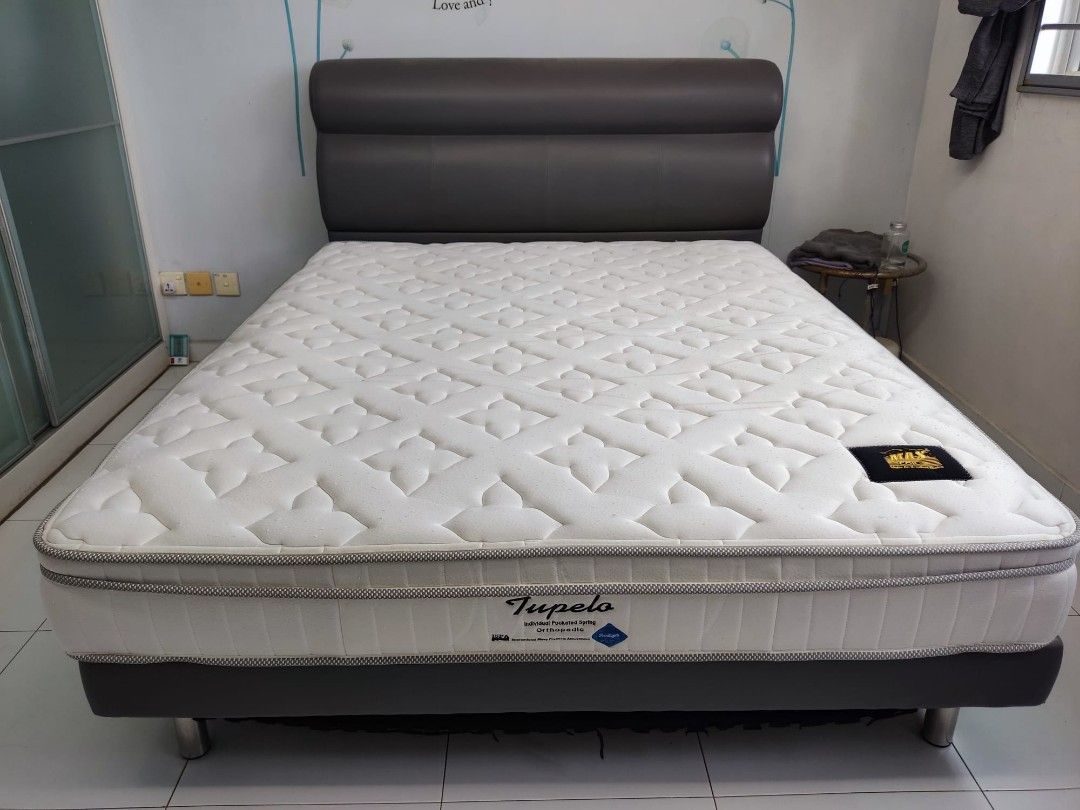 MaxCoil Orthopedic Queen Size Bed with Bed Frame, Furniture & Home
